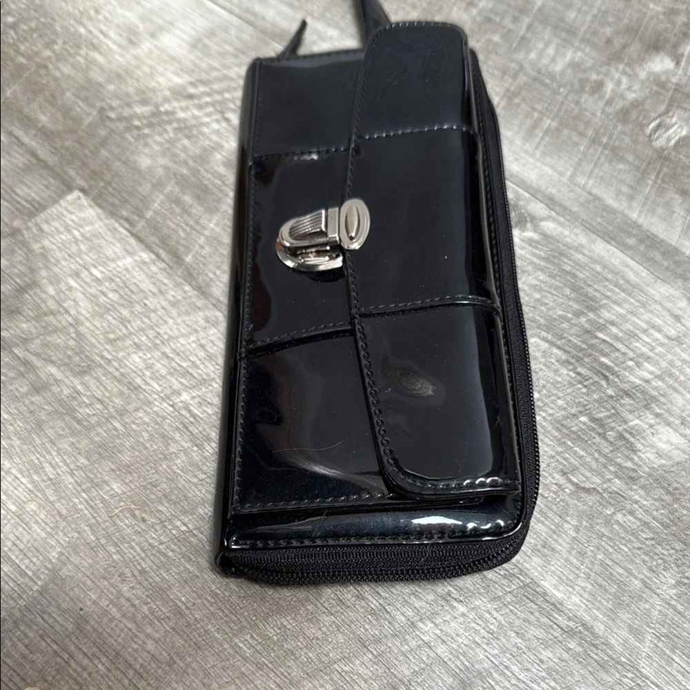 Patent Black Wallet Wristlet - Picture 6 of 13